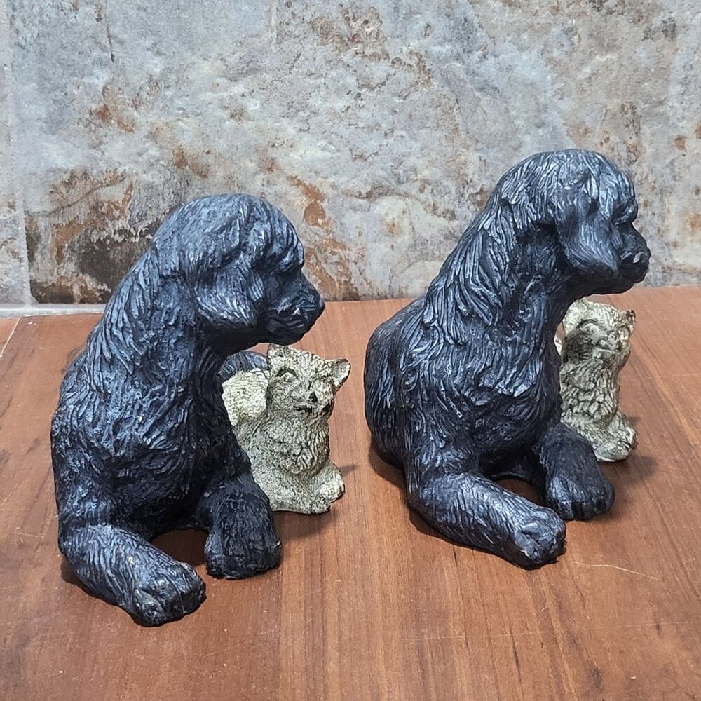 Austin Metal Cast Iron Furry Friends Dog Cat 2006 Pair of 2 - Picture 5 of 12